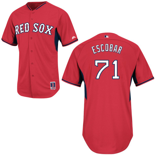 Edwin Escobar #71 MLB Jersey-Boston Red Sox Men's Authentic 2014 Cool Base BP Red Baseball Jersey